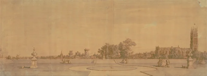 Warwick - Die Stadt und das Schloss vom Priory Gardens aus